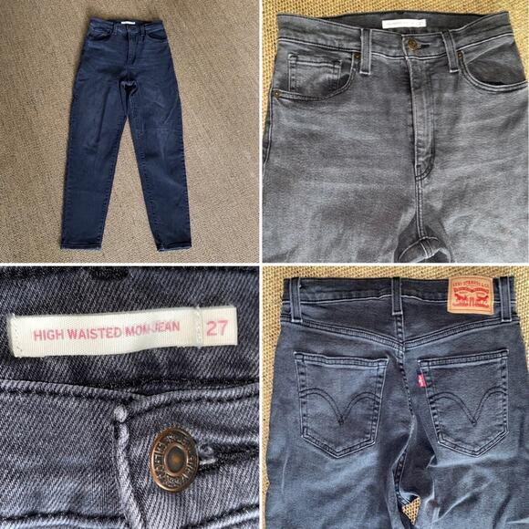 Levis Black High Rise Mom Jean waist 27 L 29 - Picture 1 of 14